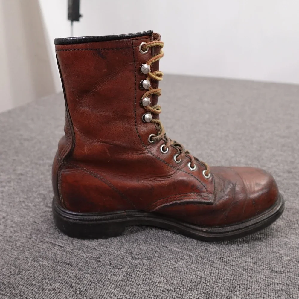 Red Wing Shoes Boots Mens Size 7 Brown Leather Combat Lace Up Work Made USA
